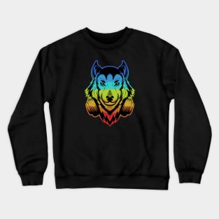 Wolf Colorful Design Crewneck Sweatshirt